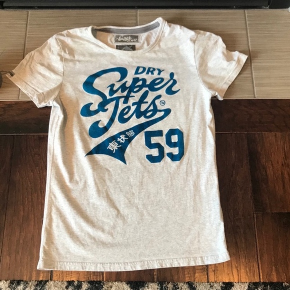 Superdry Jets #59 Felt Print Logo Gray T-Shirt M